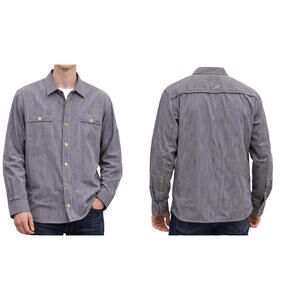 CAVI Men’s Button Down Shirt Size XL Black White Striped Long Sleeve Casual